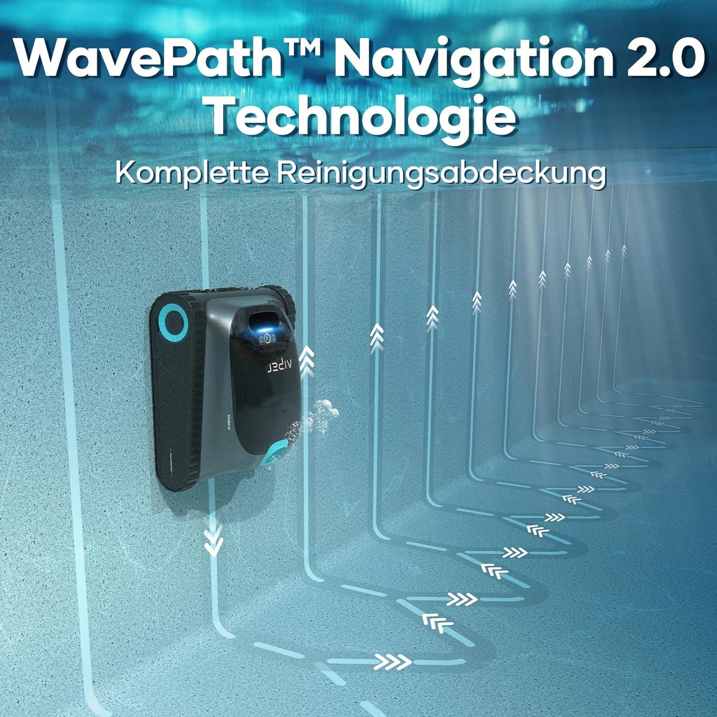 AIPER Scuba S1 Poolroboter Boden und Wand, Kabelloser Poolsauger mit Wandklettern, Intelligenten Navigation 2.0