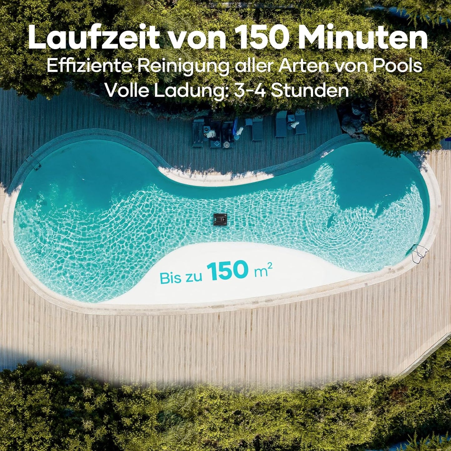AIPER Scuba S1 Poolroboter Boden und Wand, Kabelloser Poolsauger mit Wandklettern