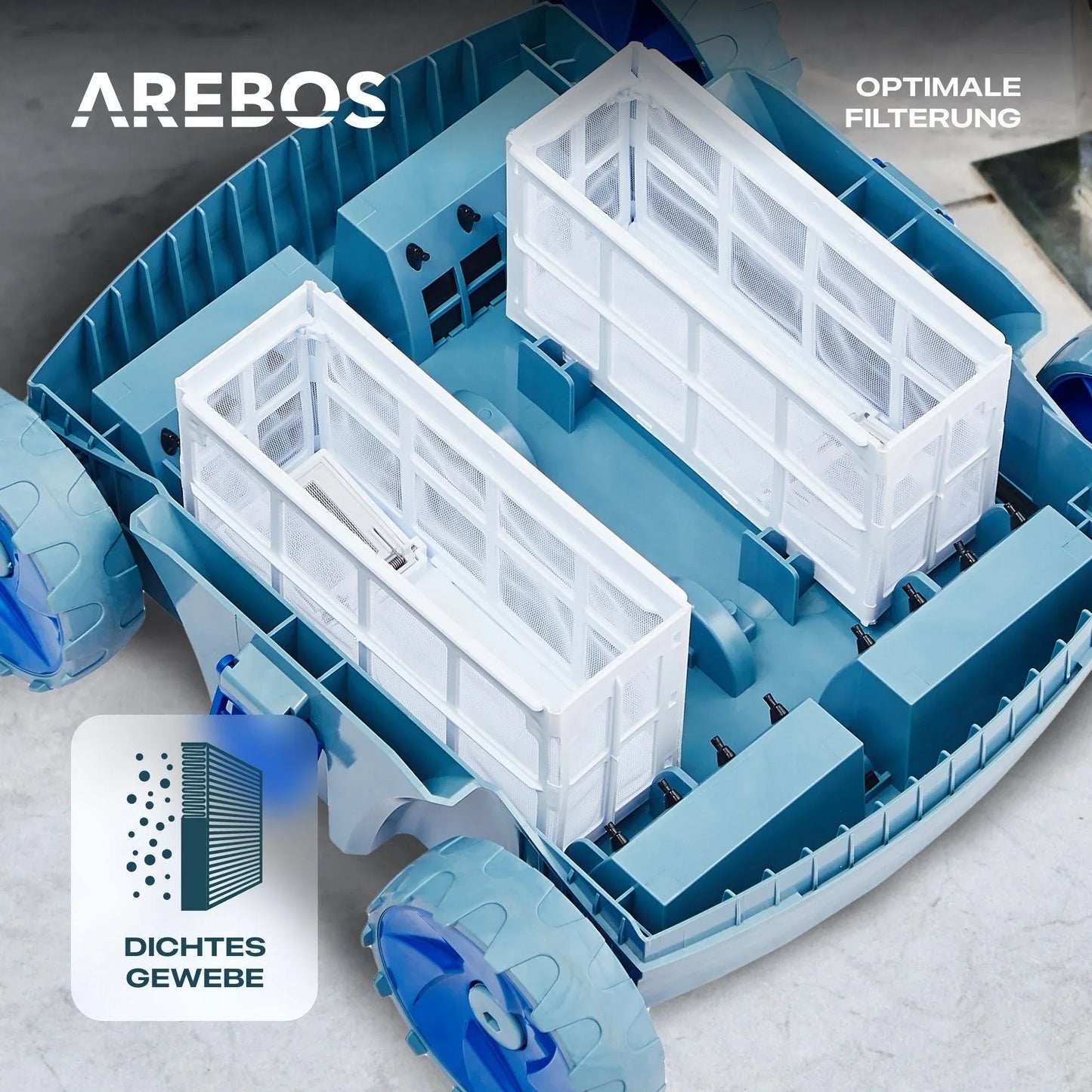 Arebos - Poolroboter Poolrunner Poolsauger Bodenreiniger Poolreiniger Pool Roboter - Blau