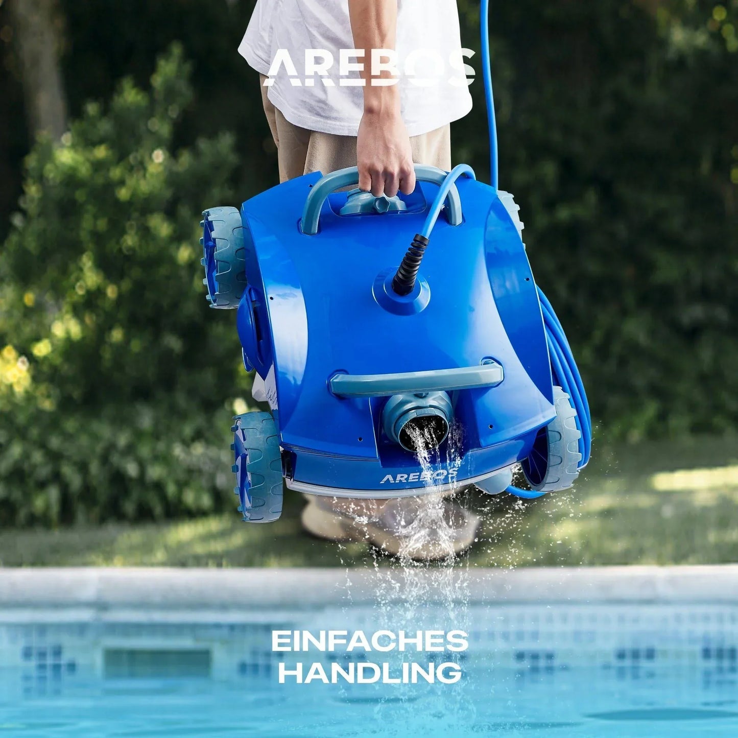 Arebos - Poolroboter Poolrunner Poolsauger Bodenreiniger Poolreiniger Pool Roboter - Blau