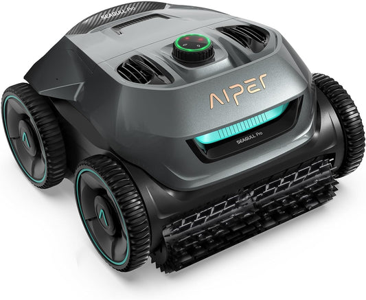 AIPER Poolroboter mit Quad-Motor, WavePath Navigation, 3 Reinigungsmodi, kabellos für Pools bis 150㎡