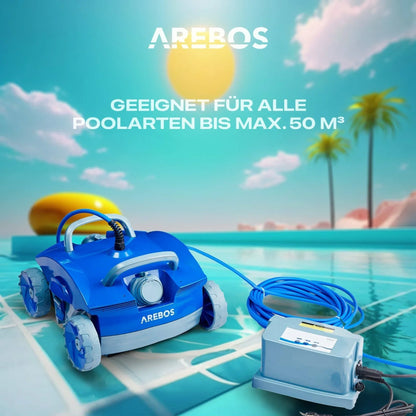 Arebos - Poolroboter Poolrunner Poolsauger Bodenreiniger Poolreiniger Pool Roboter - Blau